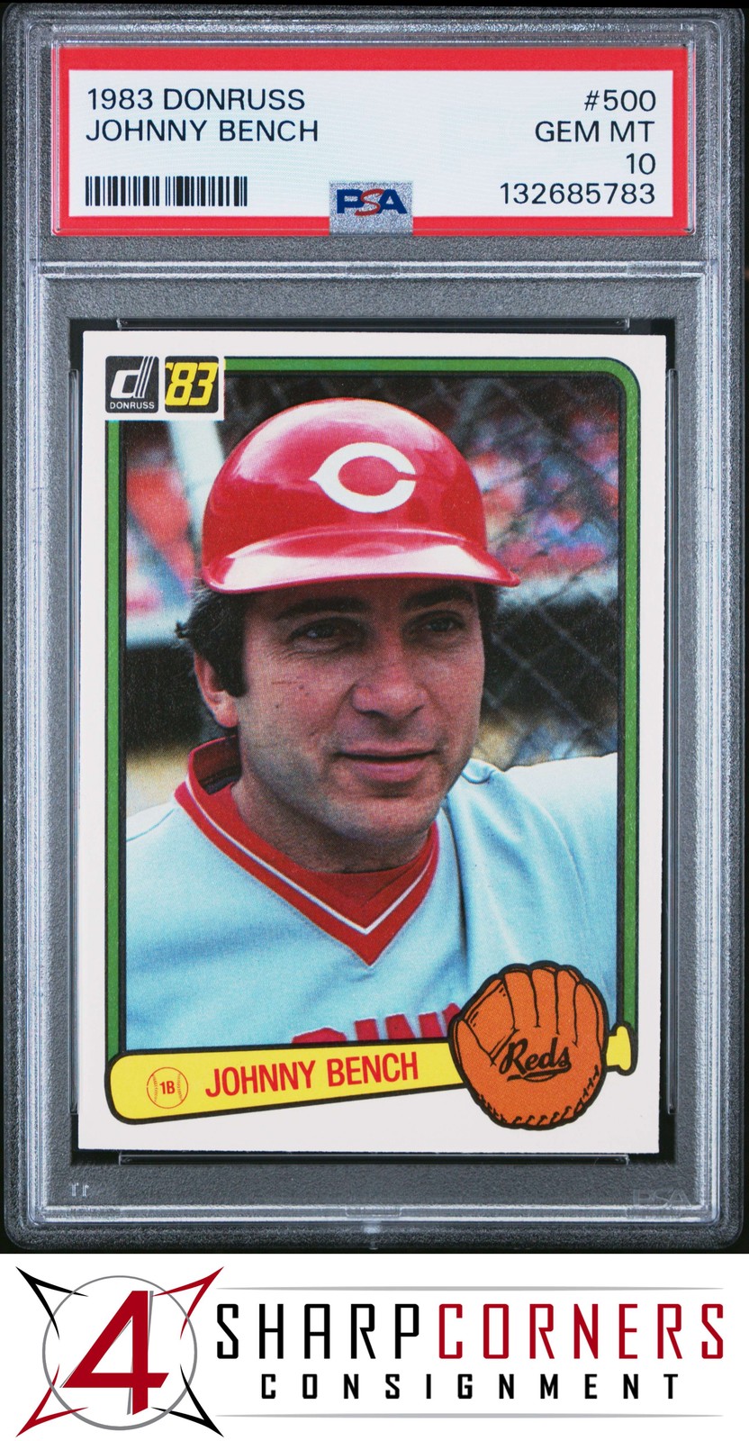 1983 DONRUSS #500 JOHNNY BENCH REDS HOF PSA 10