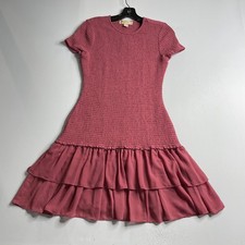 MICHAEL MICHAEL KORS Smocked Georgette Ruffle Dress Women's Size M