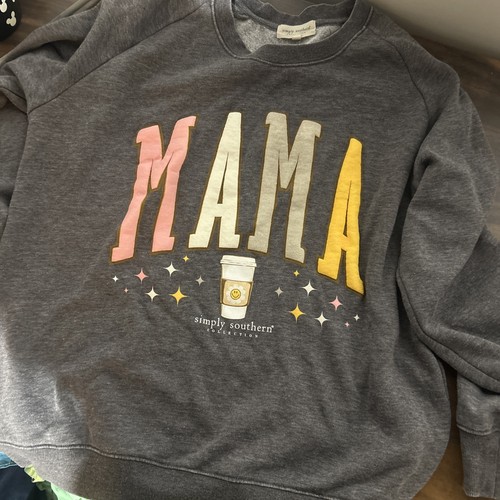 Simply Southern Mama Size Small Sweatshirt Coffee Cozy Soft
