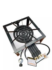 4 Ring Cast Iron Burner Black Steel Heavy Duty Frame Stand 1.5mt Hose Regulator