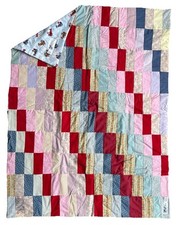Project Linus Quilt Floral Handmade Floral / Vintage Airplane 36-3/4 x 49-1/4