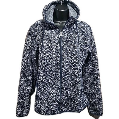 Jack Wolfskin Fleece Lined Full-Zip Hoodie Women's L Nanuk 300 Blue/White