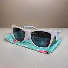 goodr White Cat Eye Running Sunglasses Gray Plastic Lenses Lightweight Unisex