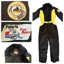 Vtg Walls Blizzard Pruf Insulated Polaris Snowsuit Faux Fur Collar, Medium