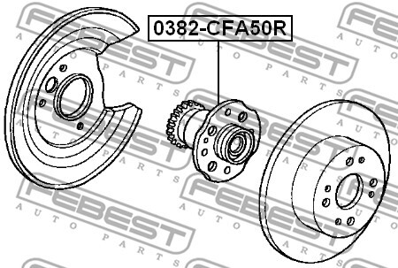 0382-CFA50R FEBEST Wheel Hub for HONDA
