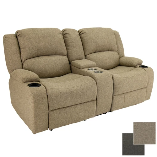 RecPro RV 67" Cloth Powered Double  Wall Hugger Recliner Sofa Couch Furniture
