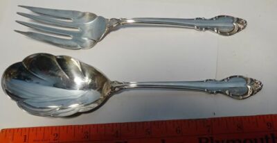** GORGEOUS - Vintage - HOLMES & EDWARDS - SALAD SET - DEEP SILVER FASHION 1957