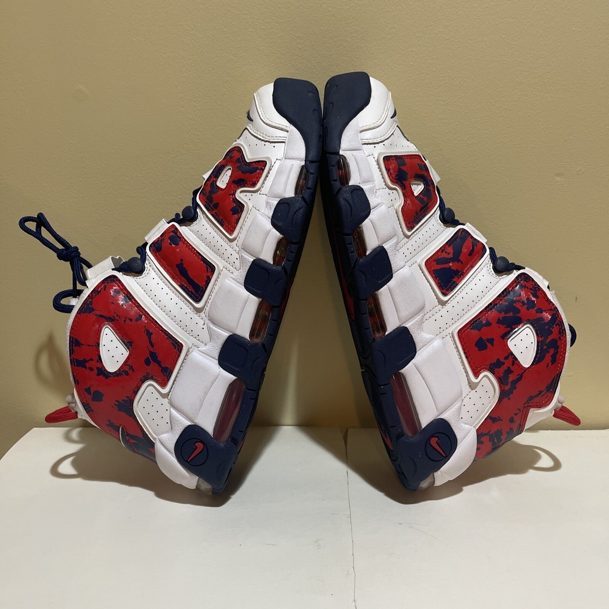 Size 12 - Nike Air More Uptempo Red Navy Camo B40 | eBay