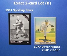 Dutch Leonard 1991 Sporting News #276 and 1977 Dover #24 _ Exact 2-Card Lot (B)