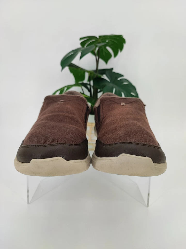 Mocasín sin cordones Crocs Kinsale marrón de lona para hombre talla 10 EE. UU. Foto 2 de 4