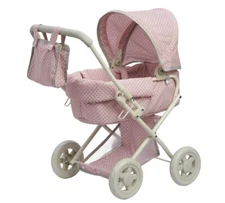 Olivias Little World Polka Dots Deluxe Princess Baby Doll Stroller Pink Grey NIB