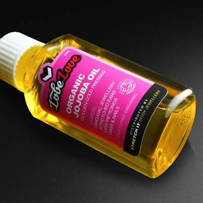 LobeLove™ Organisches Goldenes Jojobaöl | Ohrläppchen Gauge Dehnung Nachsorge - Bild 1 von 3
