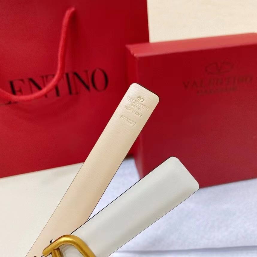 Valentino Garavani Vlogo 20 mm beige/white shiny double