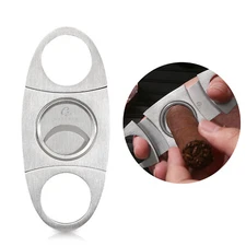 Portable Cigar Cutter Double Blades Metal Cigars Knife Scissors Accessories Mini