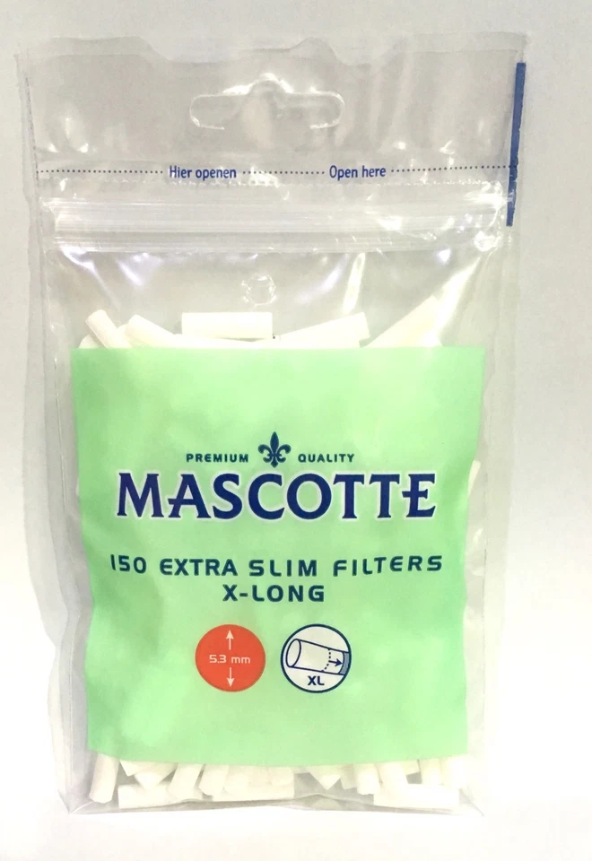 1 2 4 6 12 20 Mascotte XL Extra Long Filter Tips 5.3mm Extra Slim 19mm