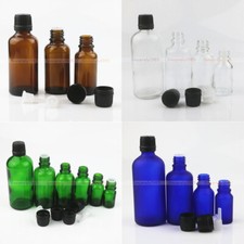 5/10/15/50/100ml Glass Essential Oils Bottles Euro Dropper Portable Refillable