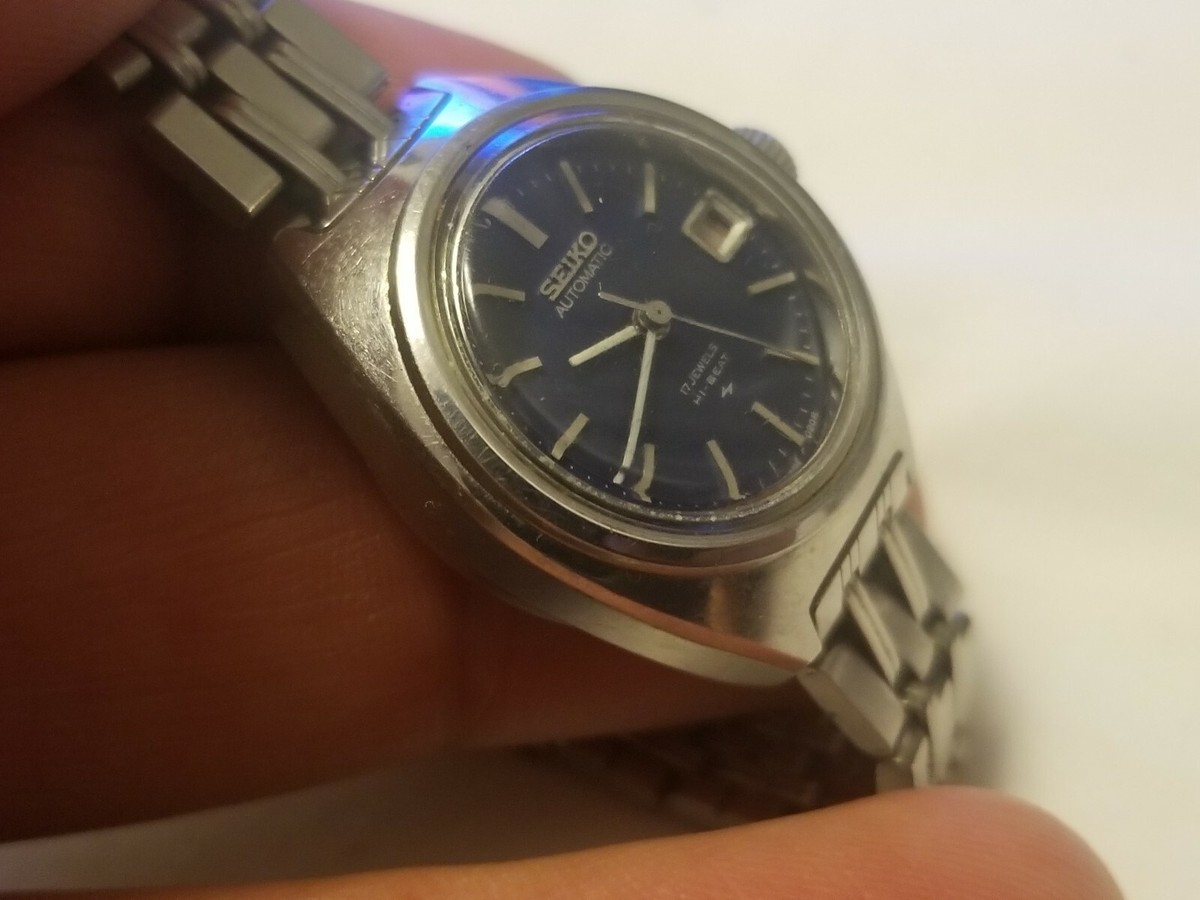 Vintage Seiko Automatic 17 Jewel Ladies Hi-Beat Blue Dial