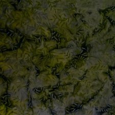 "Leaf Storm" Batik, Tossed Wispy Leaves, Olive Green, Gray  Black BTHY or BTY