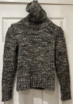 Alpha Massimo Rebecchi Wool Alpaca Leather Elbow Sweater Sz S 