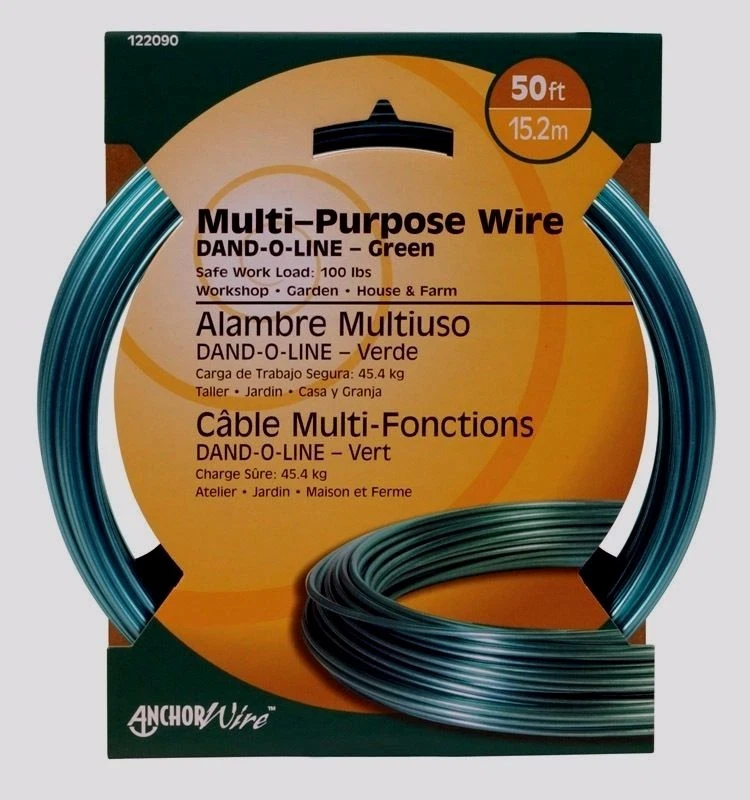 HILLMAN Coated Steel Wire Multi Purpose Galvanized DAND O LINE Clothesline 50 ft