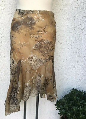 Zauberhafter Chiffon Rock Sommer Blümen versch. Farben 2lagig zipfelig neu