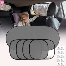 5PCS Car Sun Shade Side & Rear Window Baby Mesh Visor Windshield UV Shield Cover