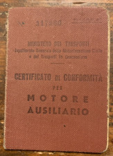 CERTIFICATO DI CONFORMITA MOTORE AUSILIARIO GARELLI MOSQUITO 20/10/1951