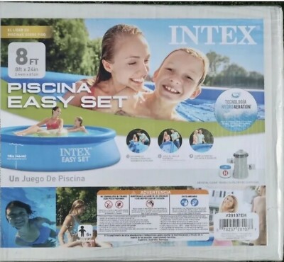 NEW Intex 8'x24'' Easy Set Round Inflatable Above Ground Pool with Filter Pump