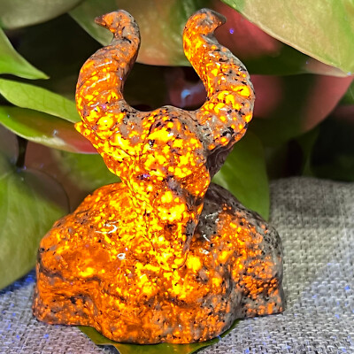  4 '' Natural Fire Golem skull hand-carved quartz crystal healing 1pc