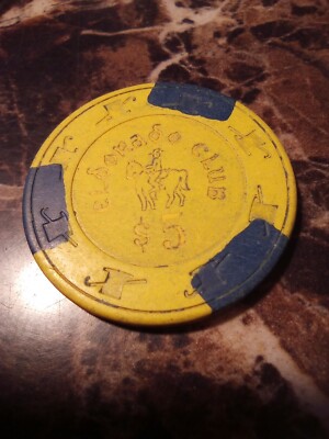 ELDORADO CLUB CALIFORNIA VINTAGE HARD TO FIND $5.00 GAMING CHIP!