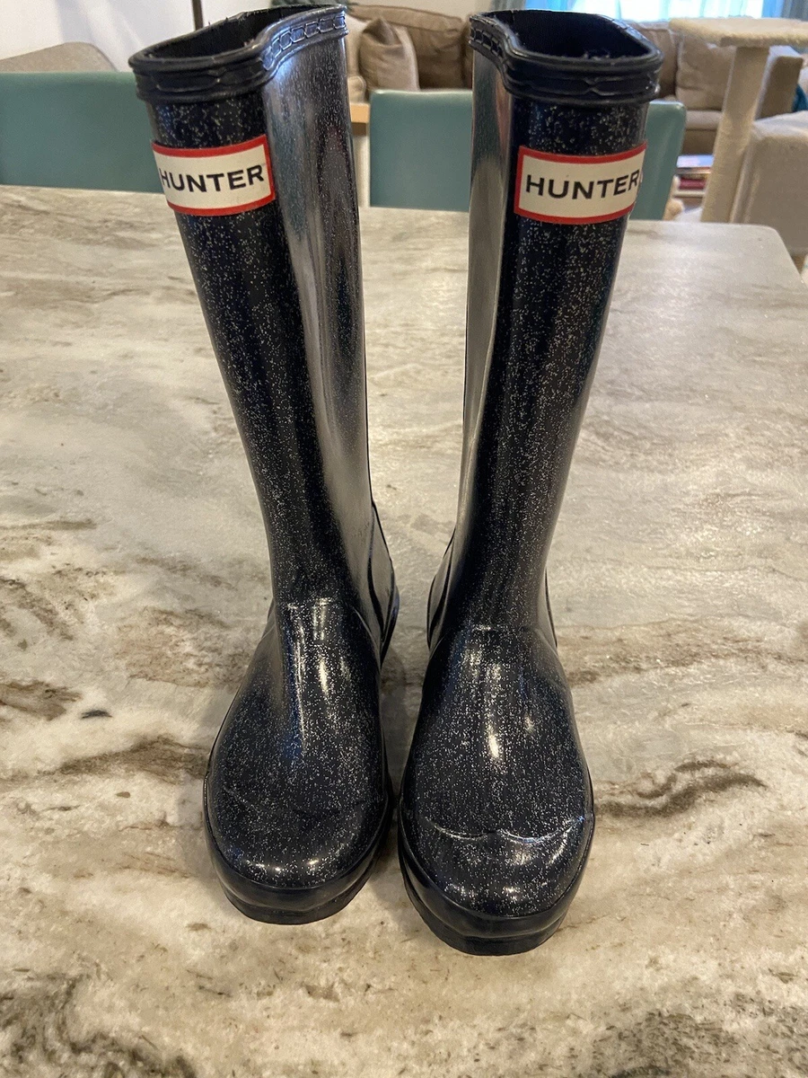 Blue glitter hunter clearance boots