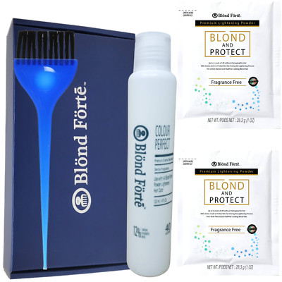 DIY Blond & Protect 8+ Level Hair Bleach Lighter Kit Combo -40 Volume Developer