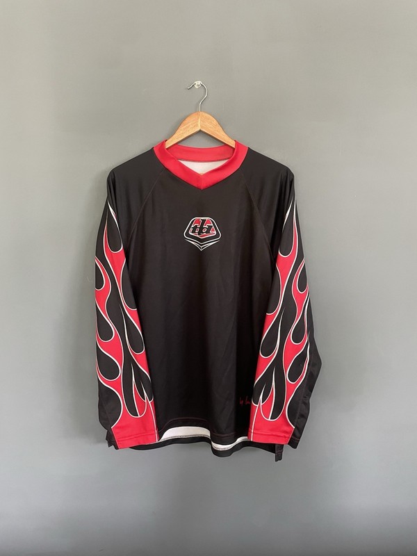 Vintage Troy Lee Designs Motocross Jersey - Red Flame Design