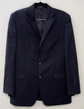 LAUREN Ralph Lauren Mens 42L Black 100 Wool 2-Button Blazer SPORT COAT Read