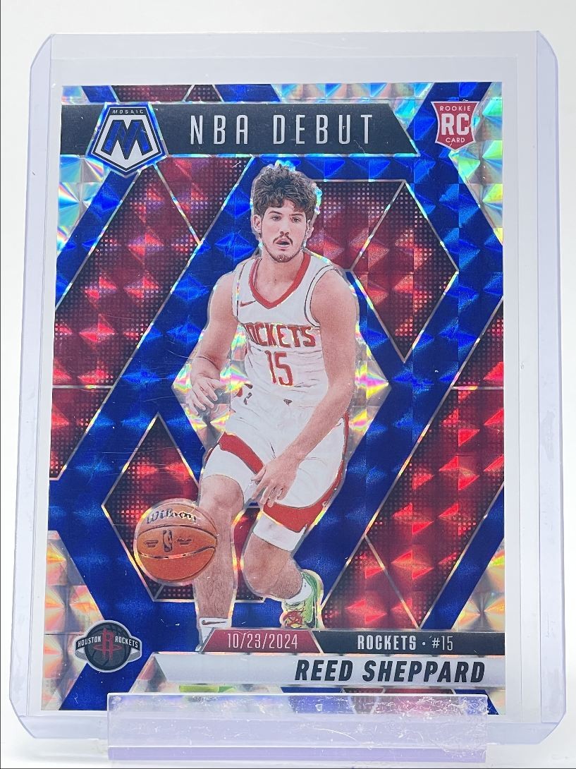 REED SHEPPARD 2024-25 MOSAIC NBA DEBUT ROOKIE CHOICE BLUE PRIZM RC /45 Q5118