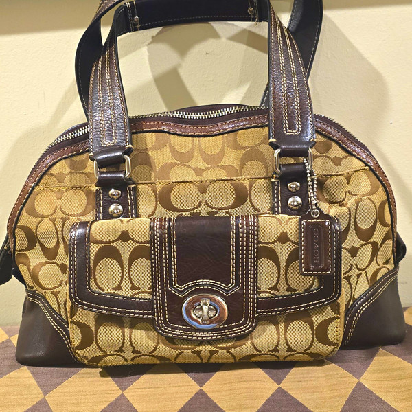 2010 Coach Miranda Satchel/hampton Collection Brown/Silver Hardware