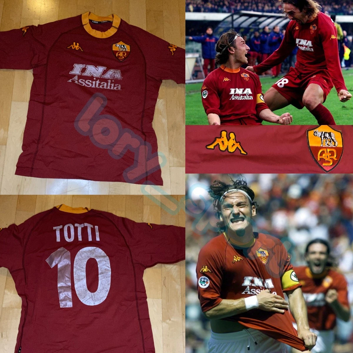 Maglia calcio Shirt Trikot Camiseta kappa AS Roma home 2000/01 Totti scudetto