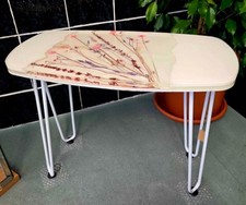 Handmade Epoxy Resin Flower Table White – Modern Side Table 60x31x49cm Unique