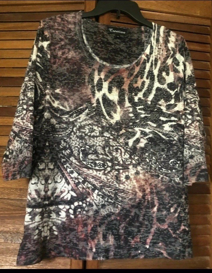 Creation Women’s Multi Patterned And Colored Shir… - image 1