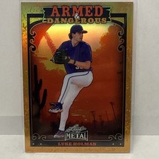 2026 Leaf Metal Luke Holman Armed And Dangerous 1/1 Gold Prismatic SSP Reds