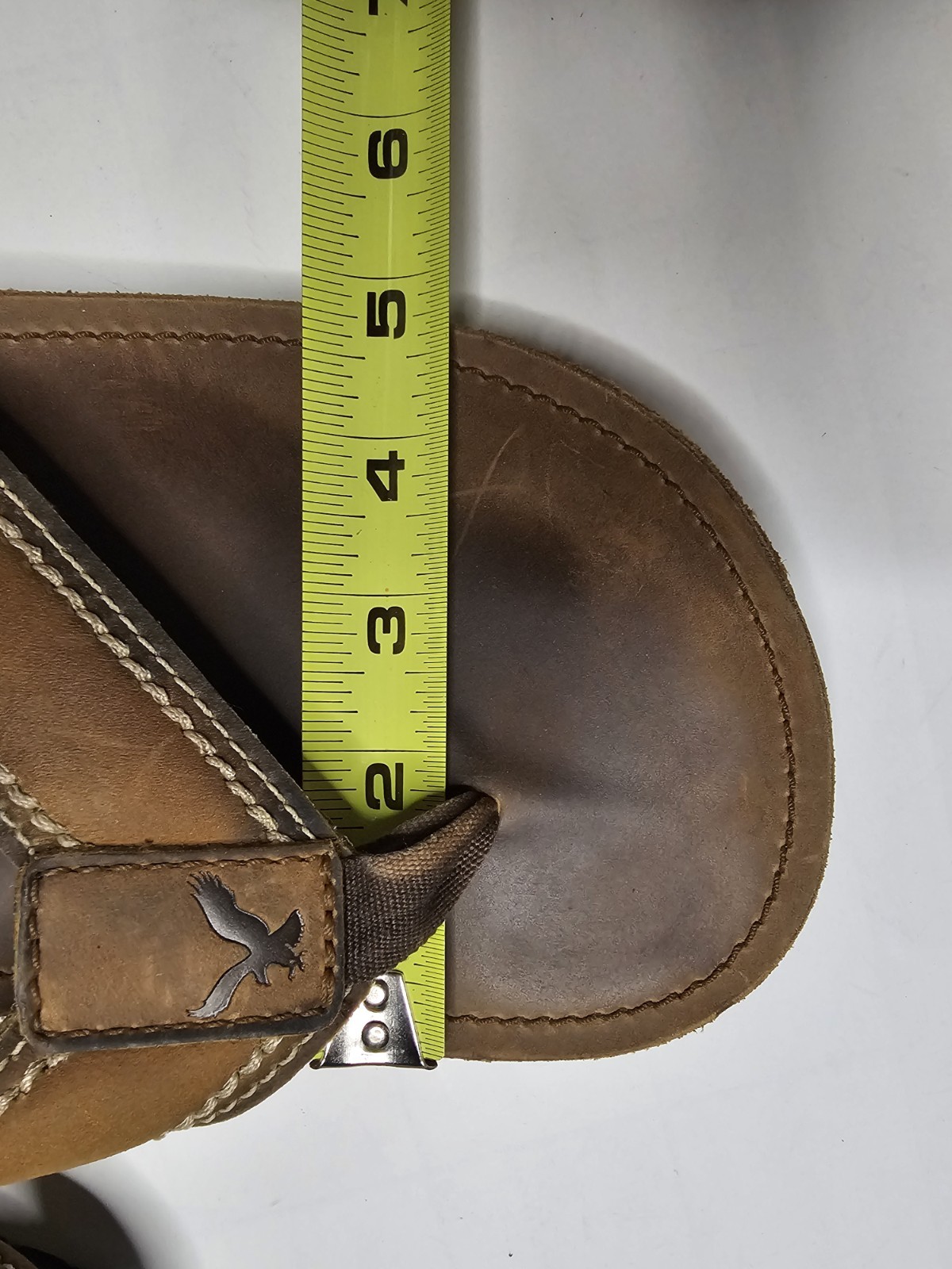 American Eagle Solid Brown Leather Flip Flops San… - image 6