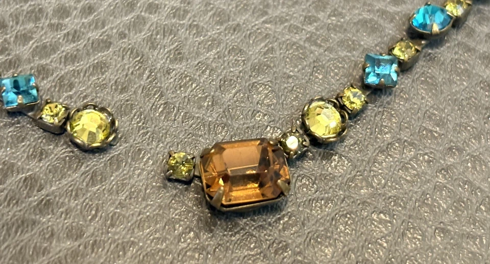 Collar Sorrelli Tonos Tierra Mezcla Cristal y Piedras Preciosas Para Reparar LEER Foto 3 de 4