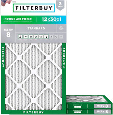 12X30X1 Air Filter MERV 8 Essential Dust  Allergy Defense 3-Pack , Electrostat
