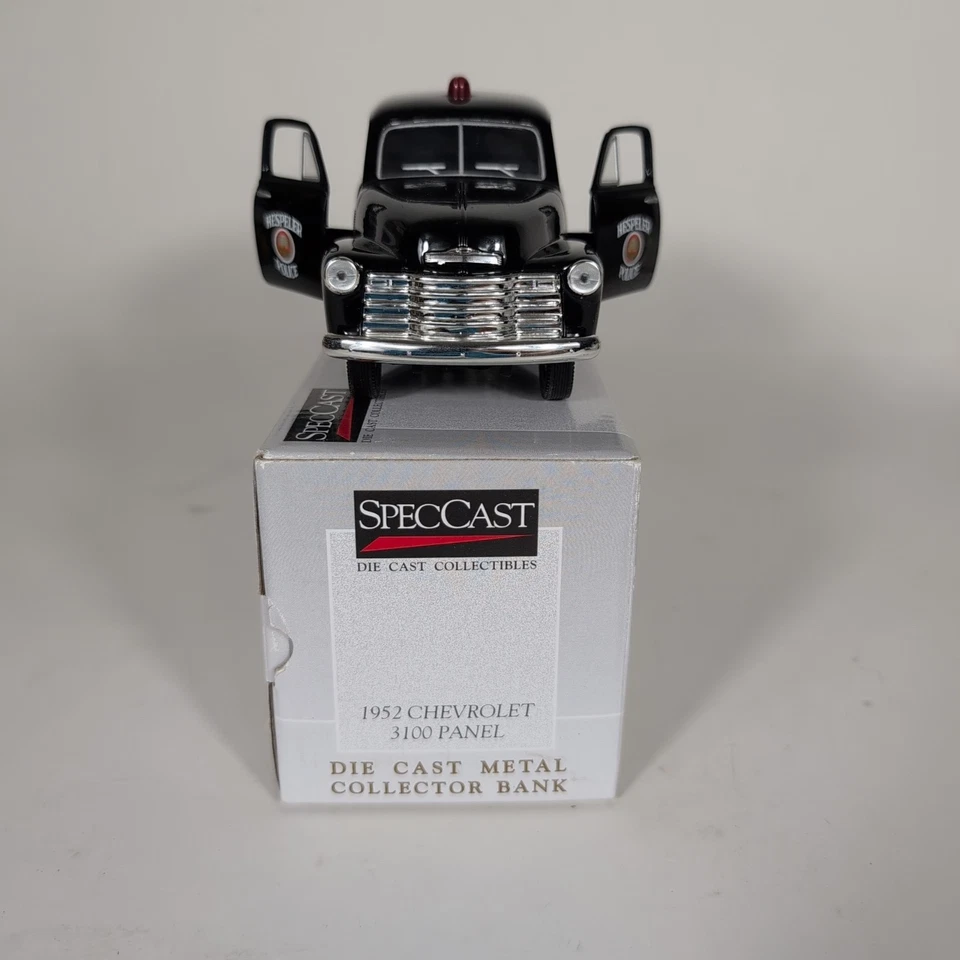 1952 Chevy 3100 Panel Hespeler Police Coin Bank 1:25 Diecast Liberty Classics - Image 3 of 4