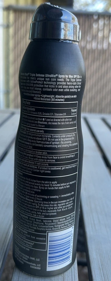 Protector solar en spray Banana Boat Men Triple Defense FPS 50 6 OZ Foto 2 de 2