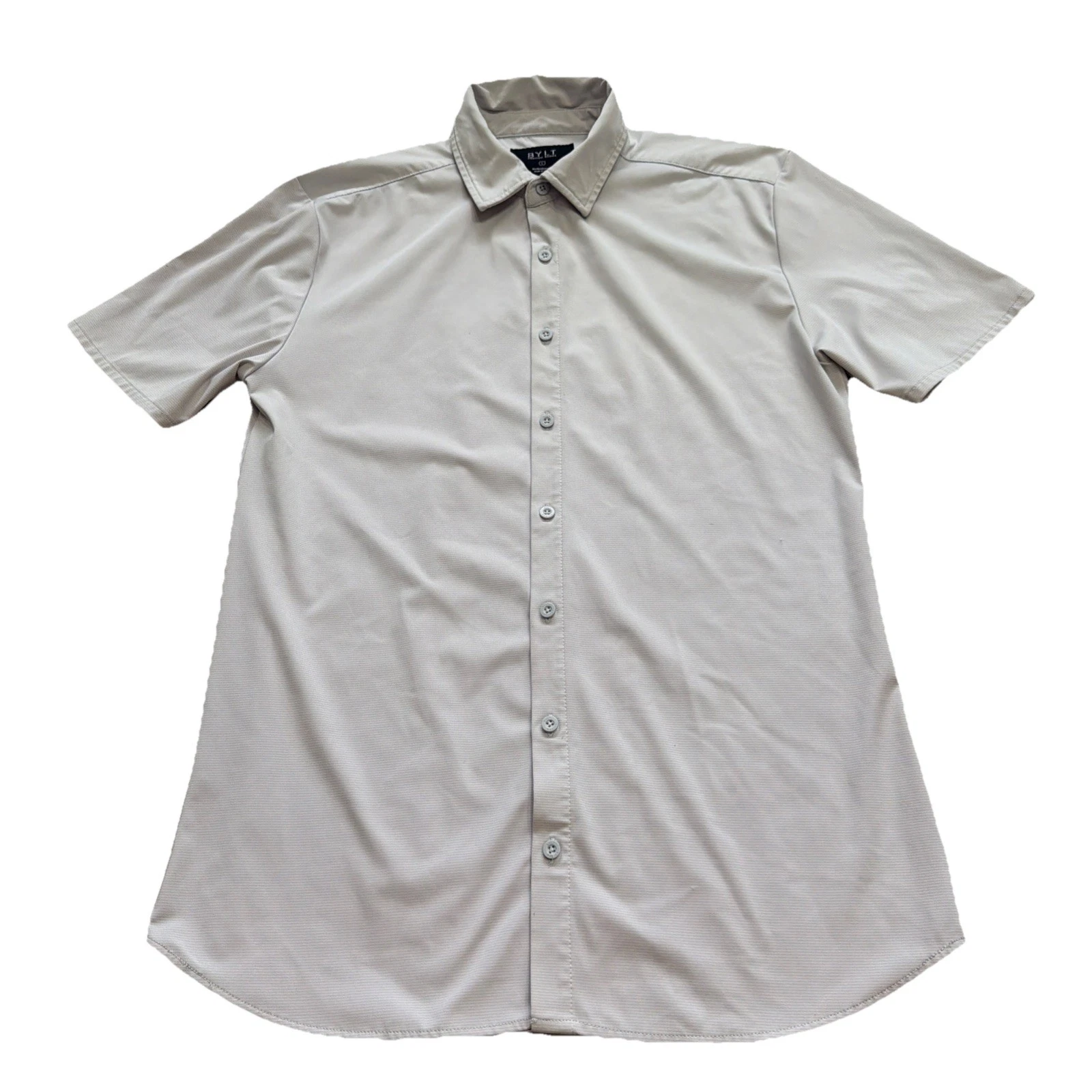 BYLT Executive Fit Shirt Men's L Button Up Short Sleeve No Ironing!