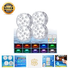 Battery Operated Submersible LED Lights - Color Changing for Pools Gardens