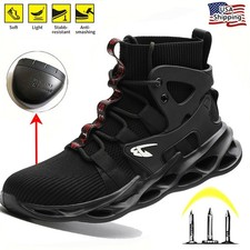 Mens' Sneakers Safety Work Shoes Steel Toe Anti-smash Boots Indestructible Shoes
