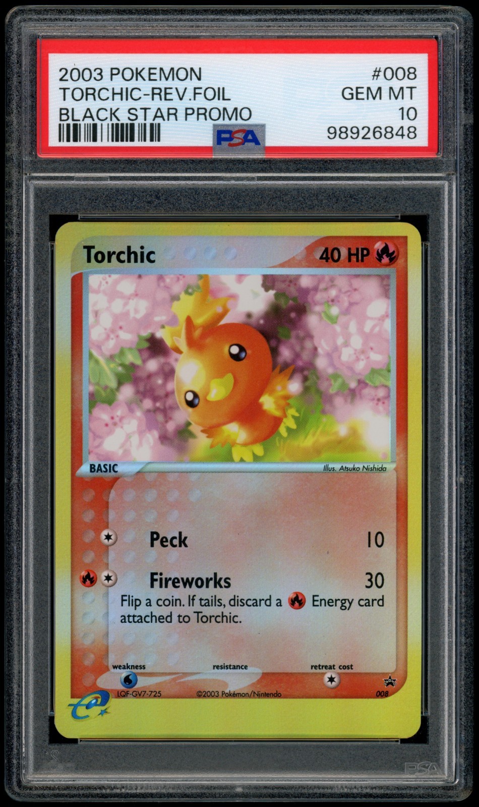 PSA 10 Torchic 008 Reverse Holo 2003 Pokemon League Promo September Prize