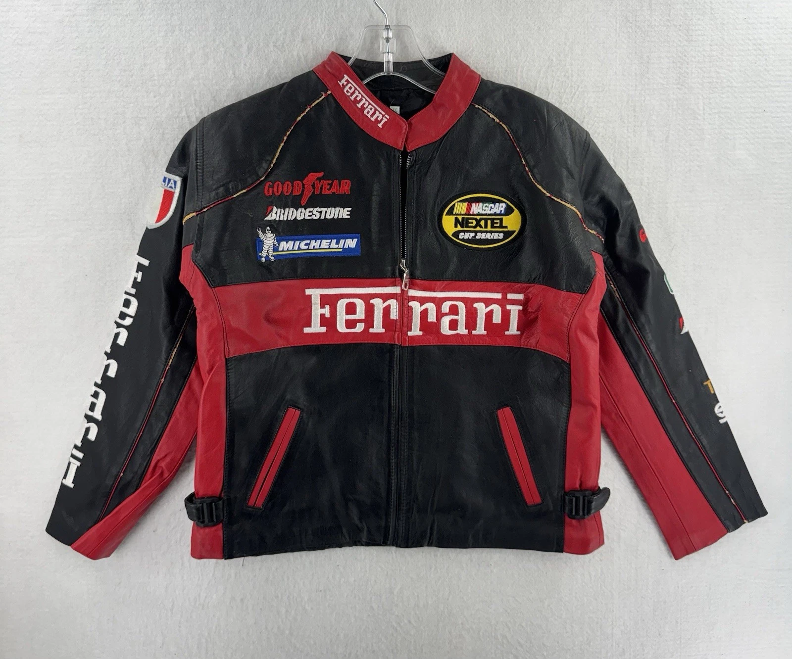 Vintage Ferrari racing jacket Rare black Leather READ image 1